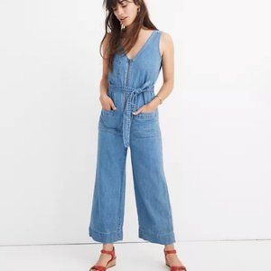 Madewell | Sleeveless Denim Zip Front Jumpsuit Romper Sz. 12